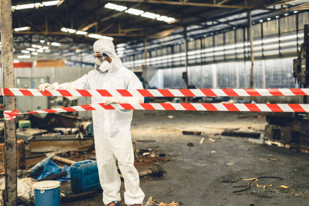 Professional Sewage Cleanup technician working in McQueeney, TX